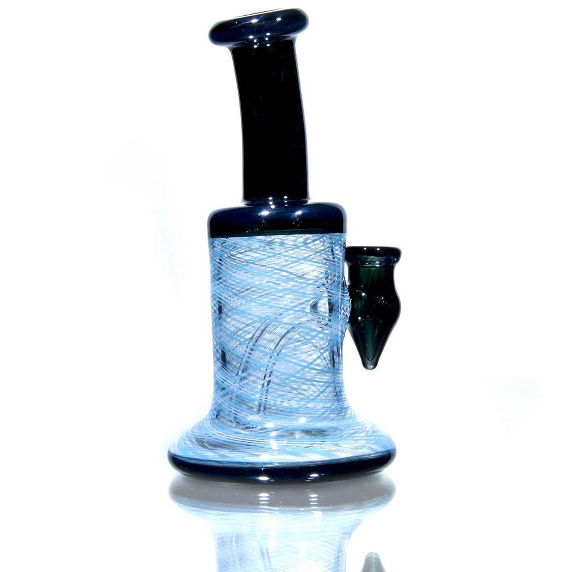 Fully-worked Banger Hanger - Dark Sparkle/Sky Blue Reti - 10mm Female