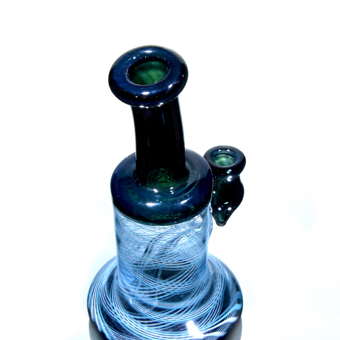 Fully-worked Banger Hanger - Dark Sparkle/Sky Blue Reti - 10mm Female