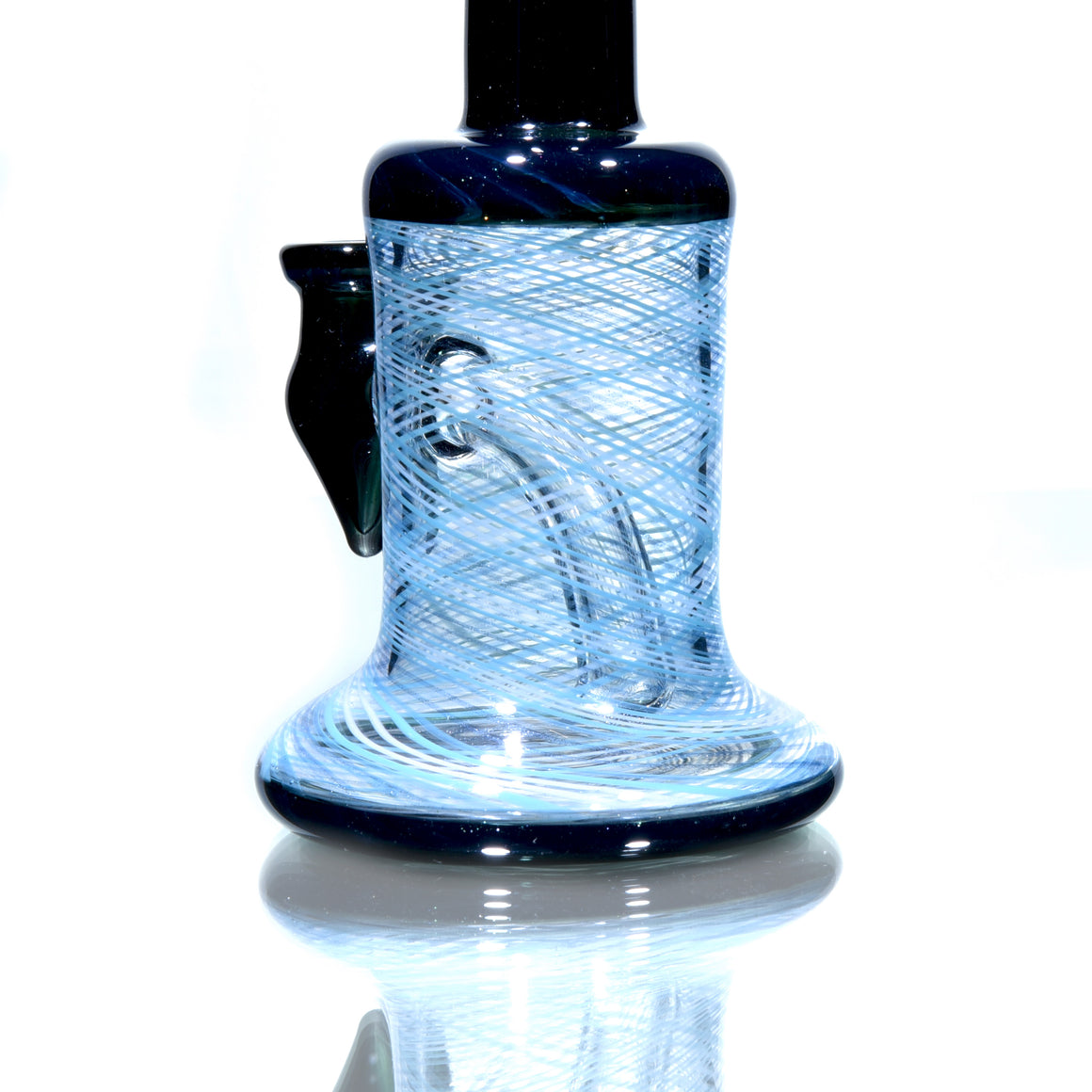 Fully-worked Banger Hanger - Dark Sparkle/Sky Blue Reti - 10mm Female