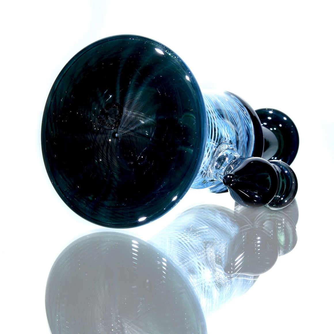 Fully-worked Banger Hanger - Dark Sparkle/Sky Blue Reti - 10mm Female