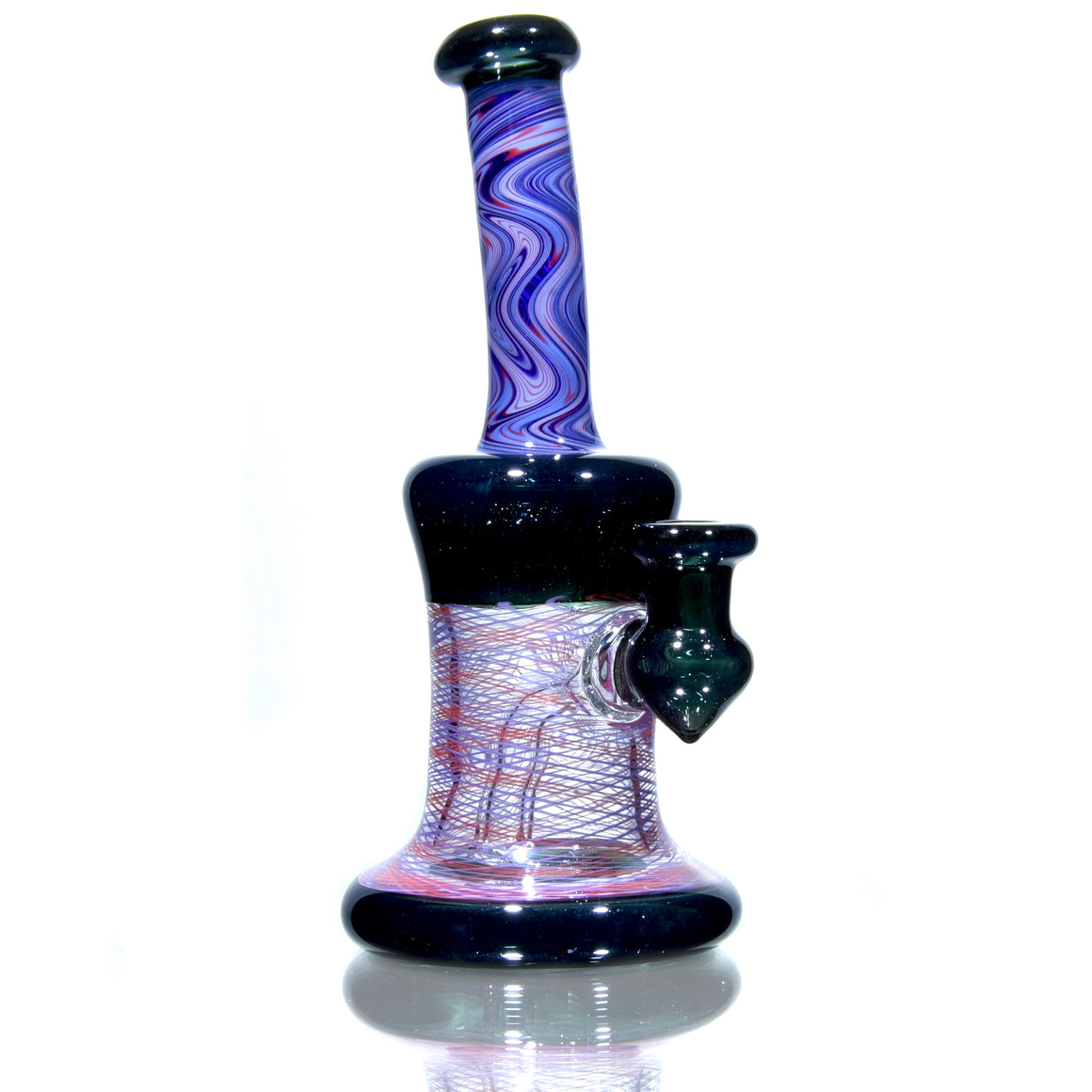 Fully-worked Banger Hanger - Dark Sparkle/Purple & Orange Reti - 10mm Female