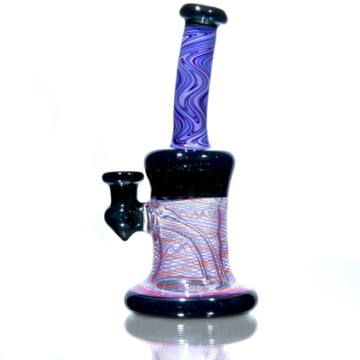 Fully-worked Banger Hanger - Dark Sparkle/Purple & Orange Reti - 10mm Female