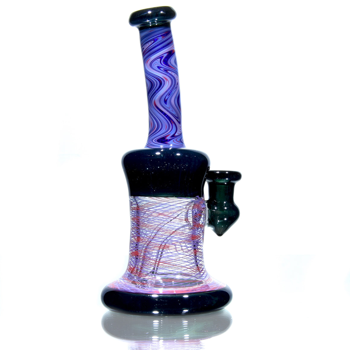 Fully-worked Banger Hanger - Dark Sparkle/Purple & Orange Reti - 10mm Female