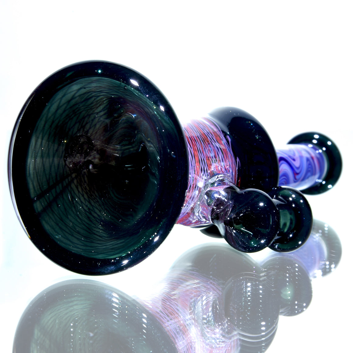 Fully-worked Banger Hanger - Dark Sparkle/Purple & Orange Reti - 10mm Female