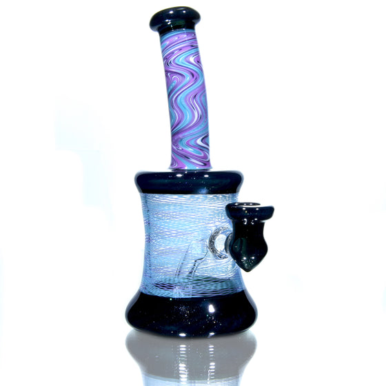 Fully-worked Banger Hanger - Dark Sparkle/Purple & Aqua Reti - 10mm Female