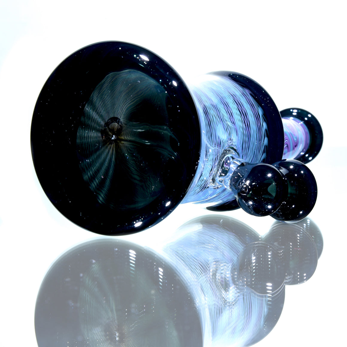 Fully-worked Banger Hanger - Dark Sparkle/Purple & Aqua Reti - 10mm Female