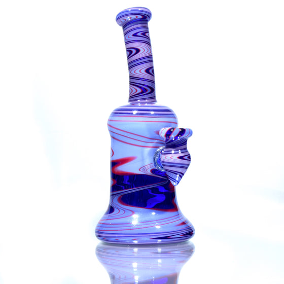 Fully-worked Banger Hanger - Purple/Red/Cobalt Linework - 10mm Female