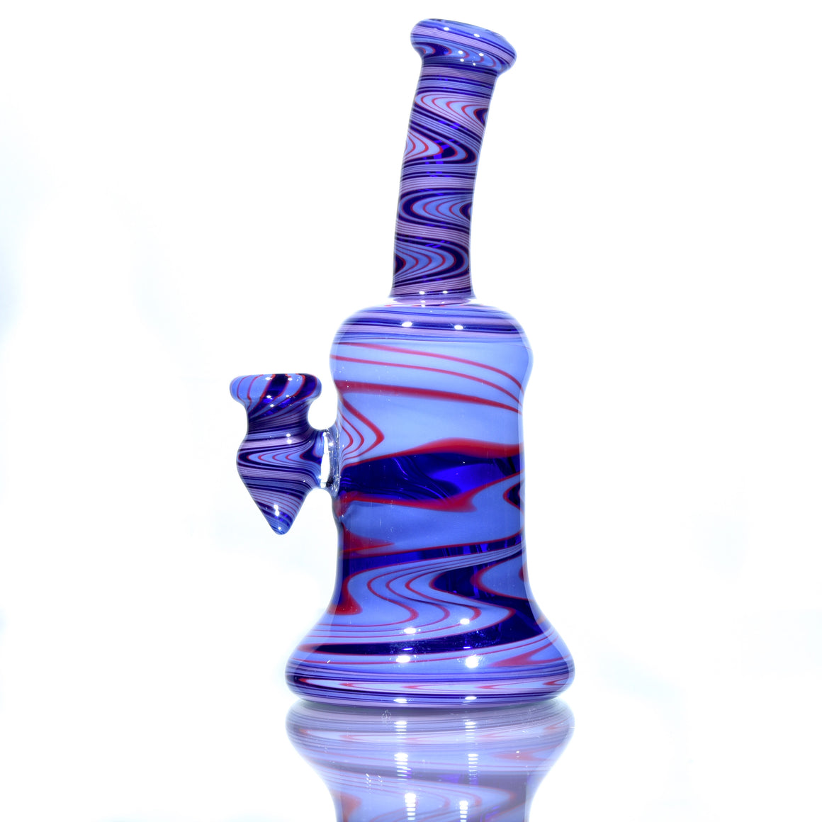 Fully-worked Banger Hanger - Purple/Red/Cobalt Linework - 10mm Female