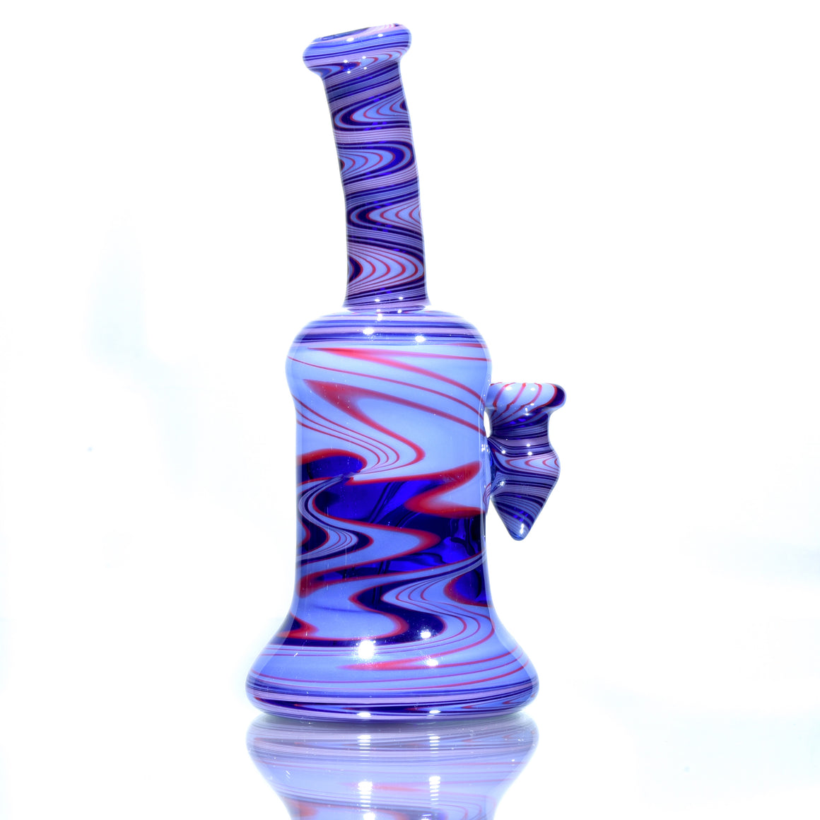 Fully-worked Banger Hanger - Purple/Red/Cobalt Linework - 10mm Female