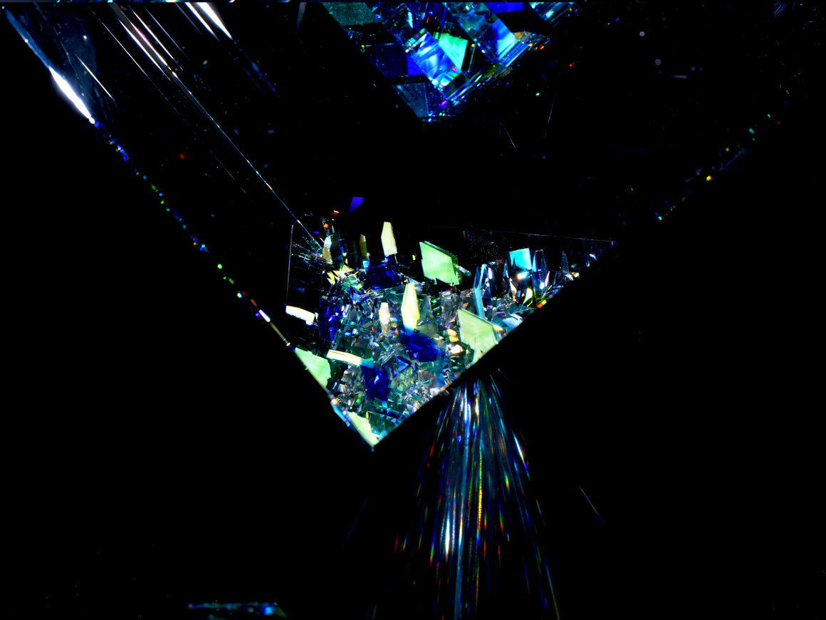 "Atmosphere" Full-size Coldworked/Laminated Kinetic Glass Cube
