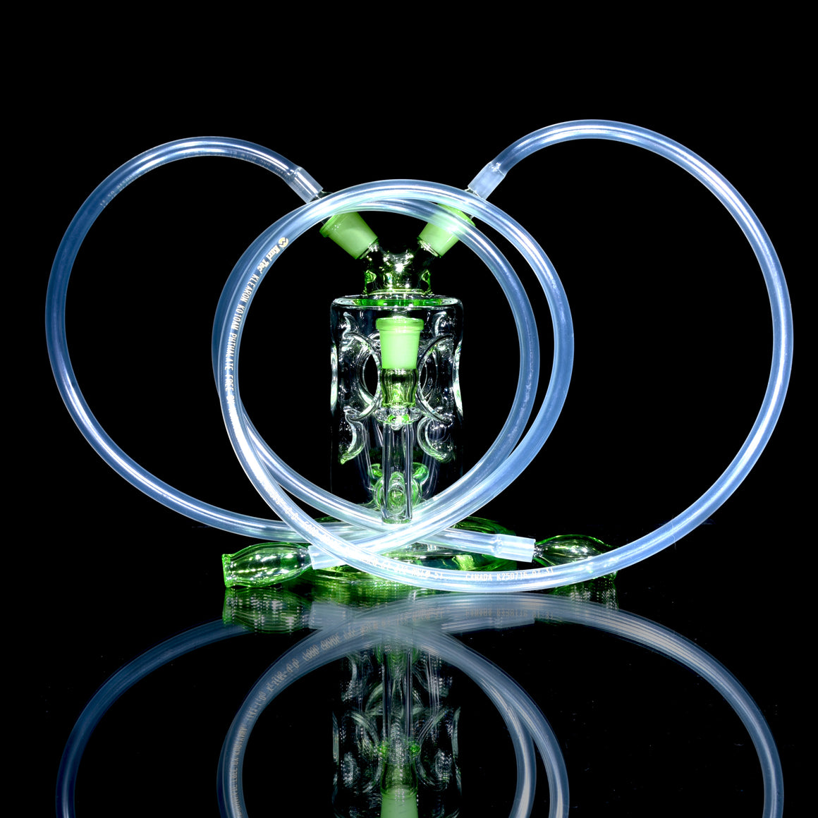 Color-accented Straight Fab Twokah - Lime Green - 14mm Female