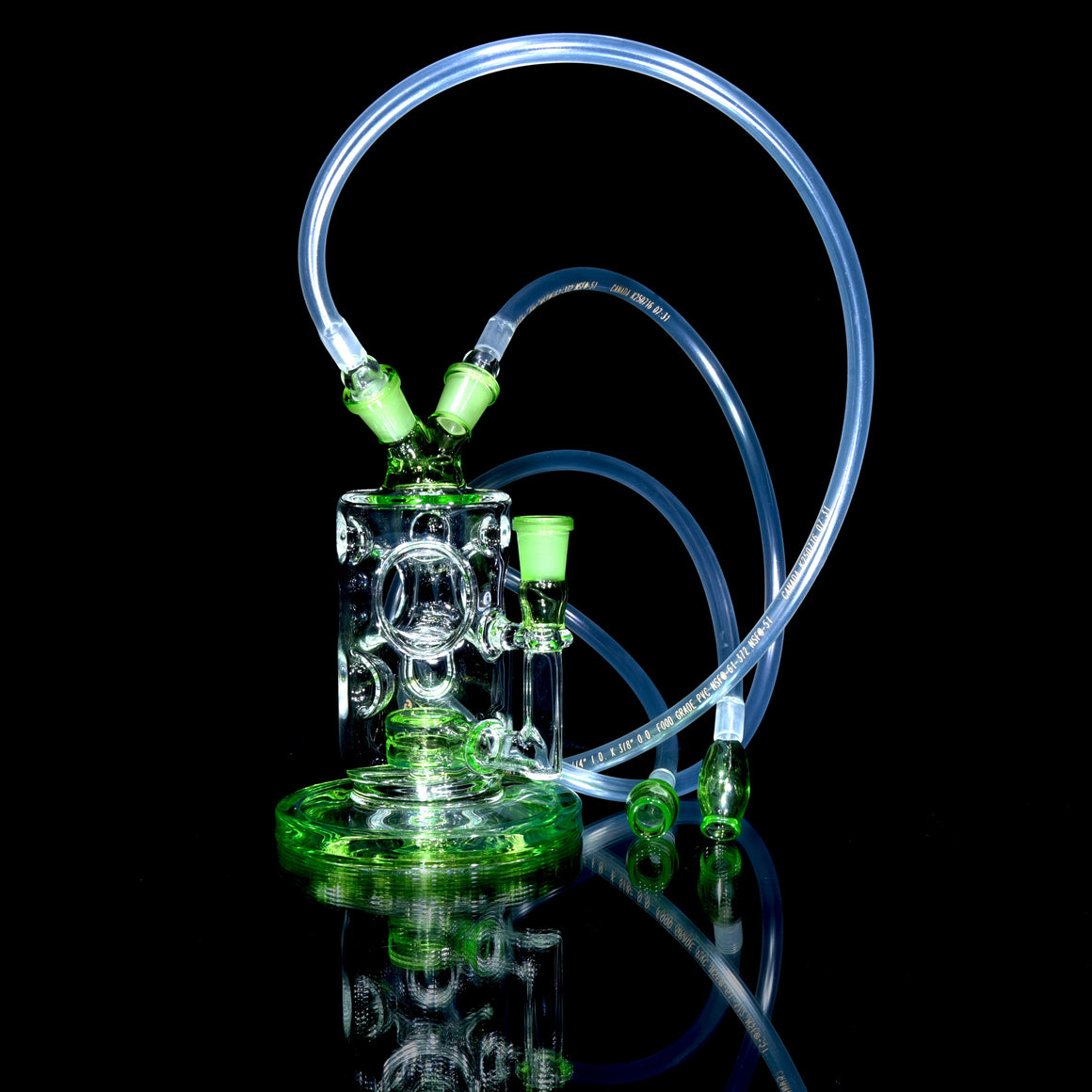 Color-accented Straight Fab Twokah - Lime Green - 14mm Female