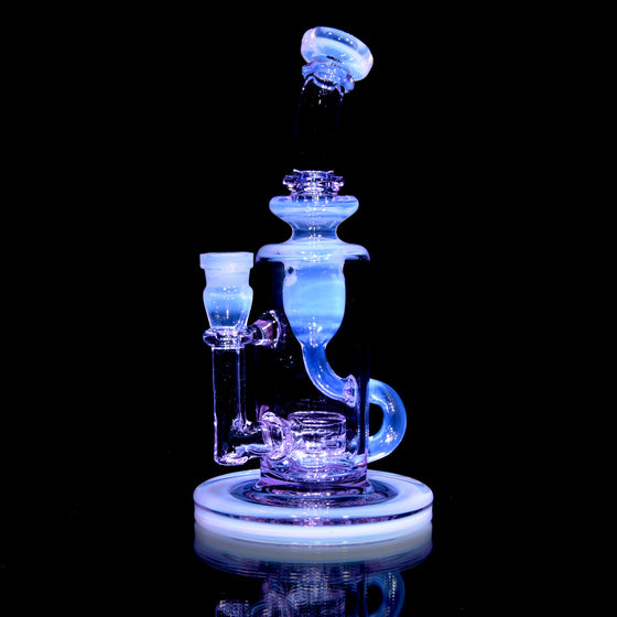 Full-Color Double-Uptake Klein Recycler - Lavender/Jade White - 14mm Female