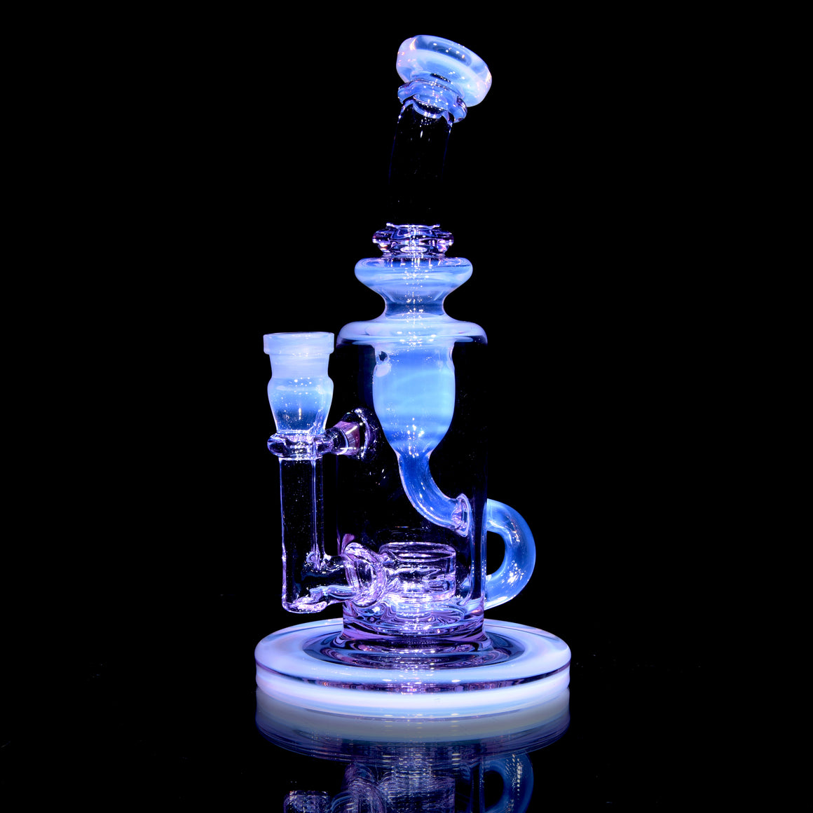 Full-Color Double-Uptake Klein Recycler - Lavender/Jade White - 14mm Female