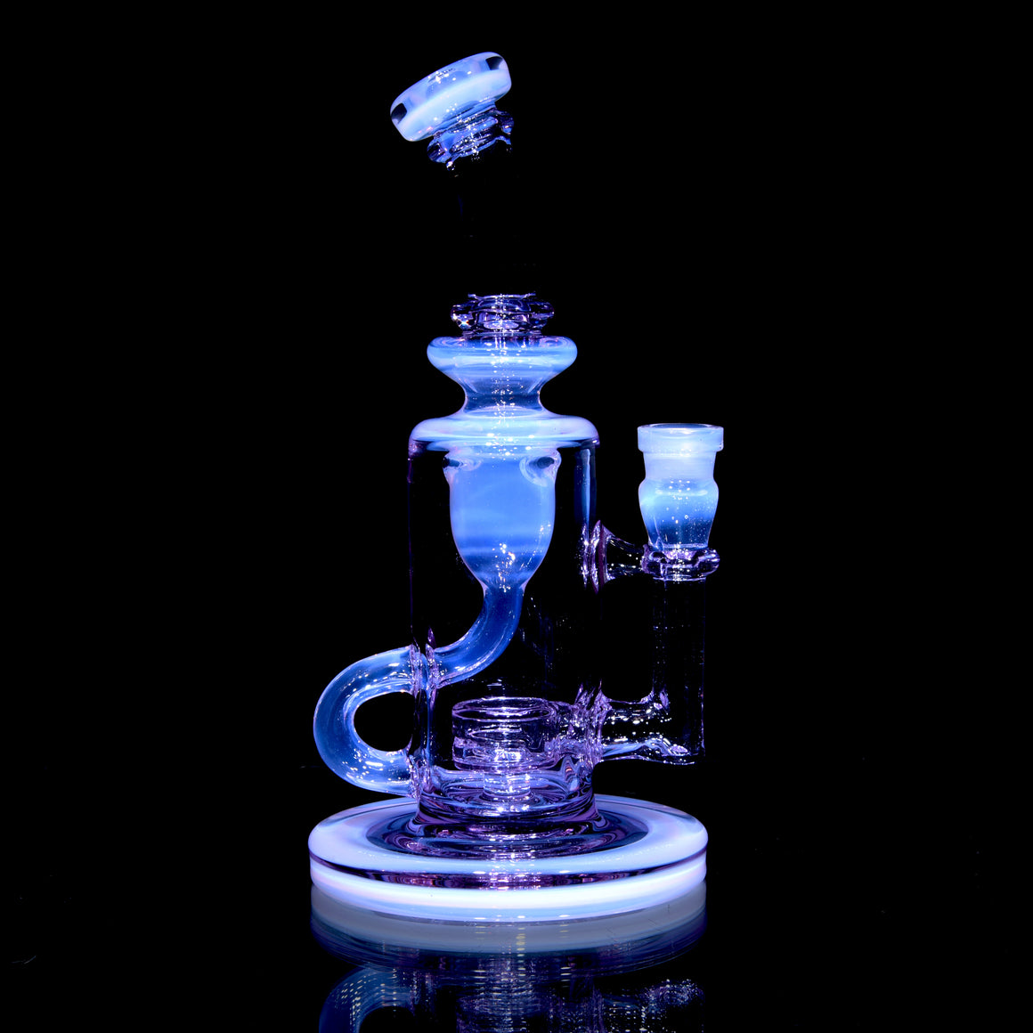 Full-Color Double-Uptake Klein Recycler - Lavender/Jade White - 14mm Female