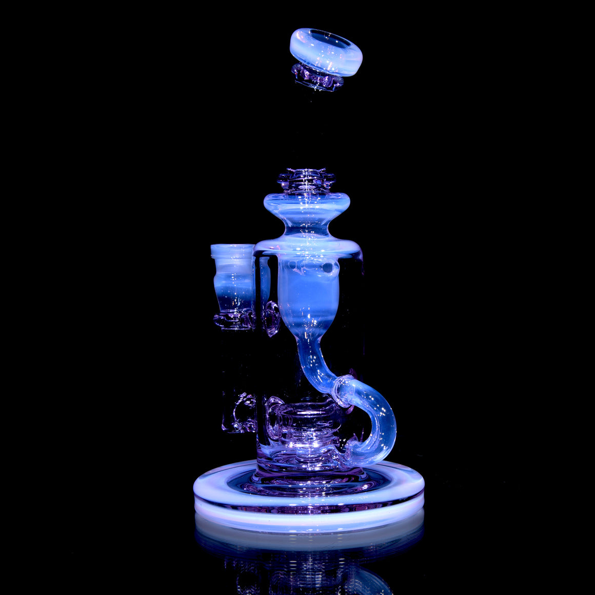Full-Color Double-Uptake Klein Recycler - Lavender/Jade White - 14mm Female