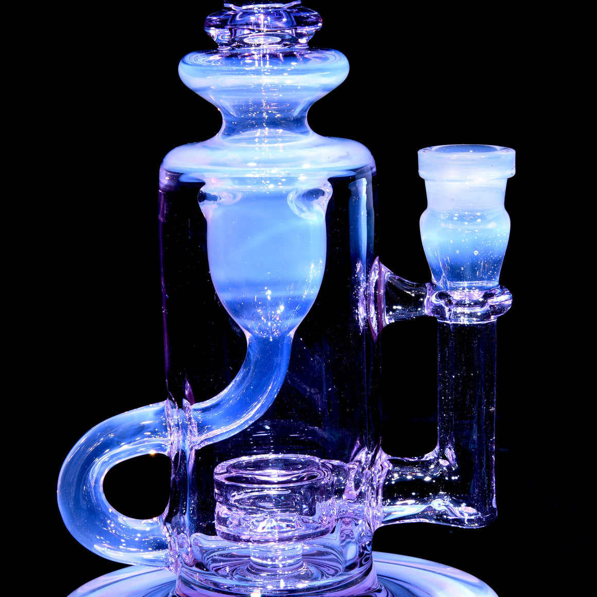 Full-Color Double-Uptake Klein Recycler - Lavender/Jade White - 14mm Female