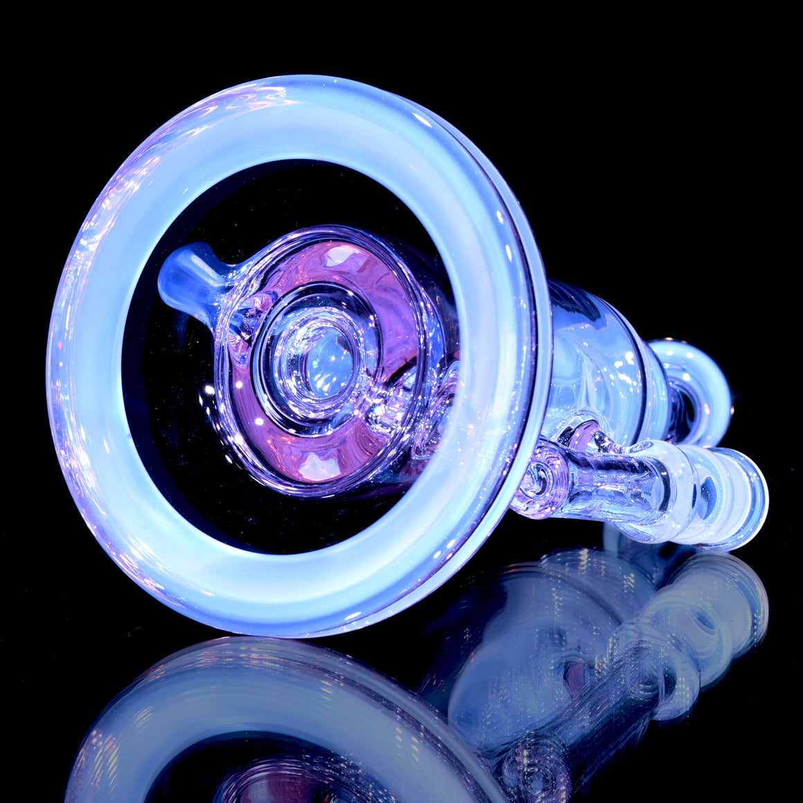 Full-Color Double-Uptake Klein Recycler - Lavender/Jade White - 14mm Female
