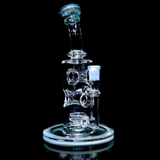 Color-accented Straight Fab - Silver Fume Trap Green - 14mm Female