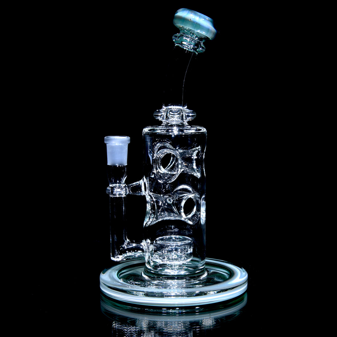 Color-accented Straight Fab - Silver Fume Trap Green - 14mm Female
