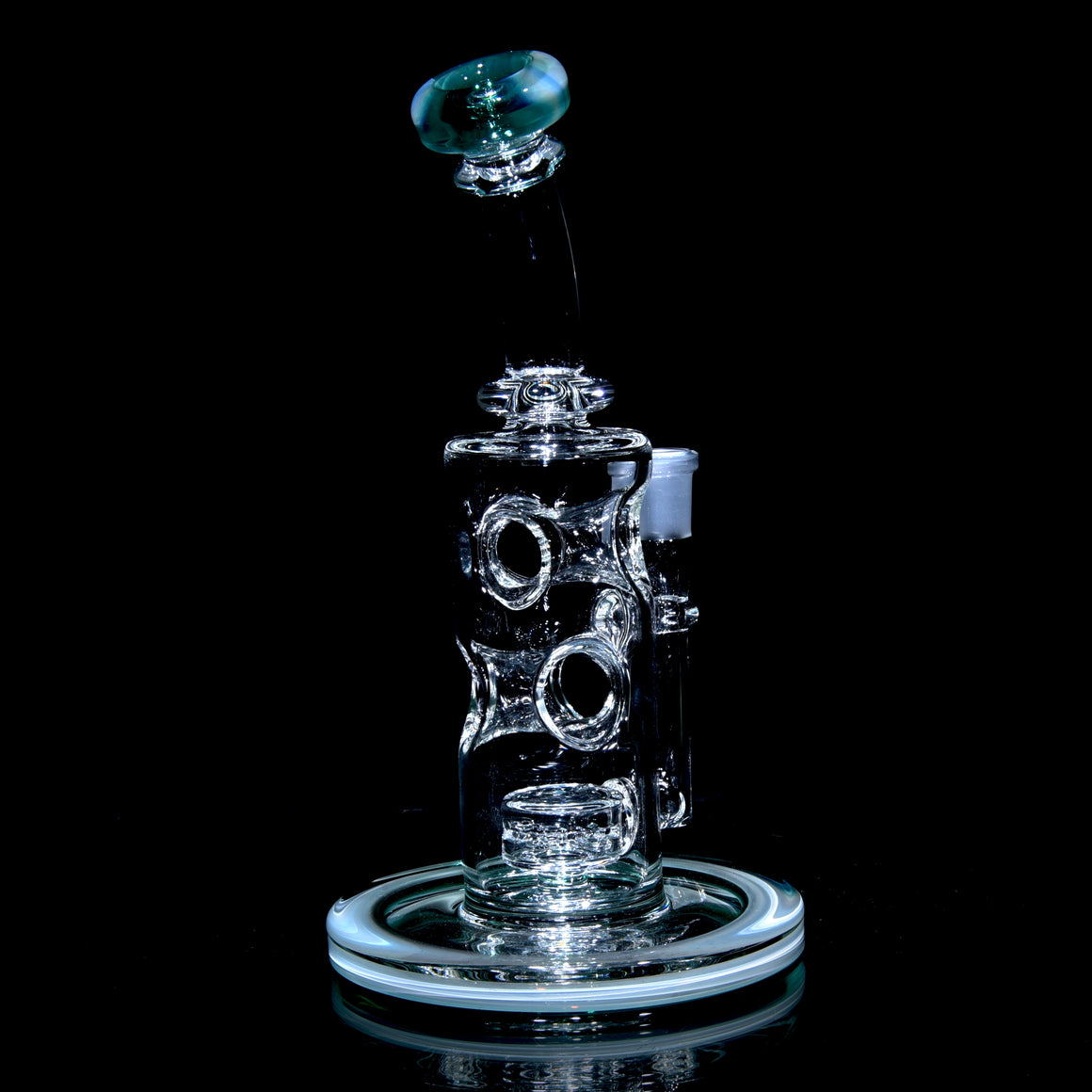 Color-accented Straight Fab - Silver Fume Trap Green - 14mm Female