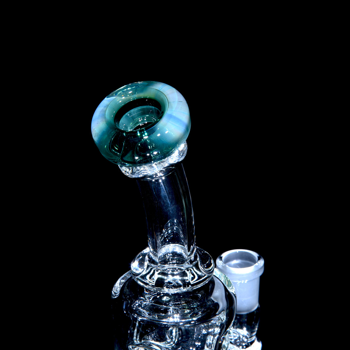 Color-accented Straight Fab - Silver Fume Trap Green - 14mm Female