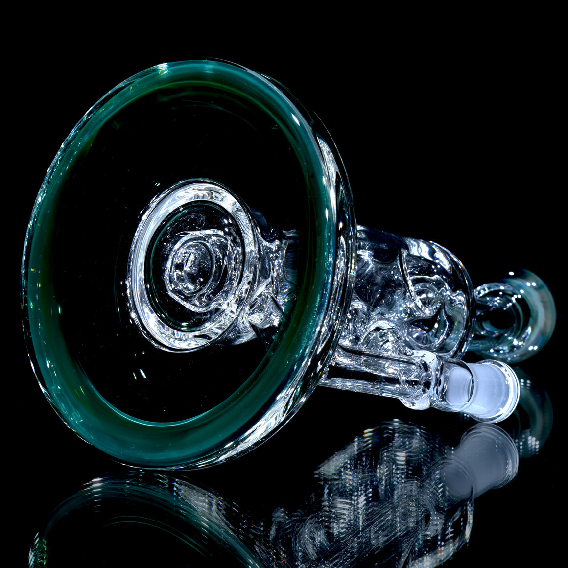 Color-accented Straight Fab - Silver Fume Trap Green - 14mm Female