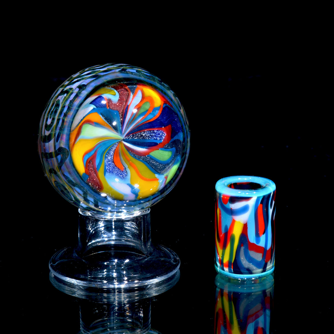 Full-size Bead w/ Meta-Terrania Lip - Abstract Fillacello Tech