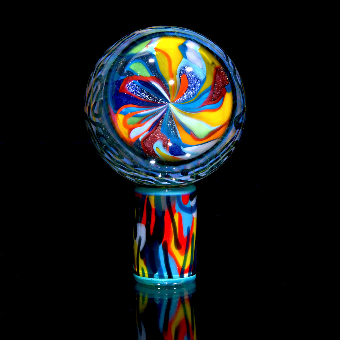 Full-size Bead w/ Meta-Terrania Lip - Abstract Fillacello Tech