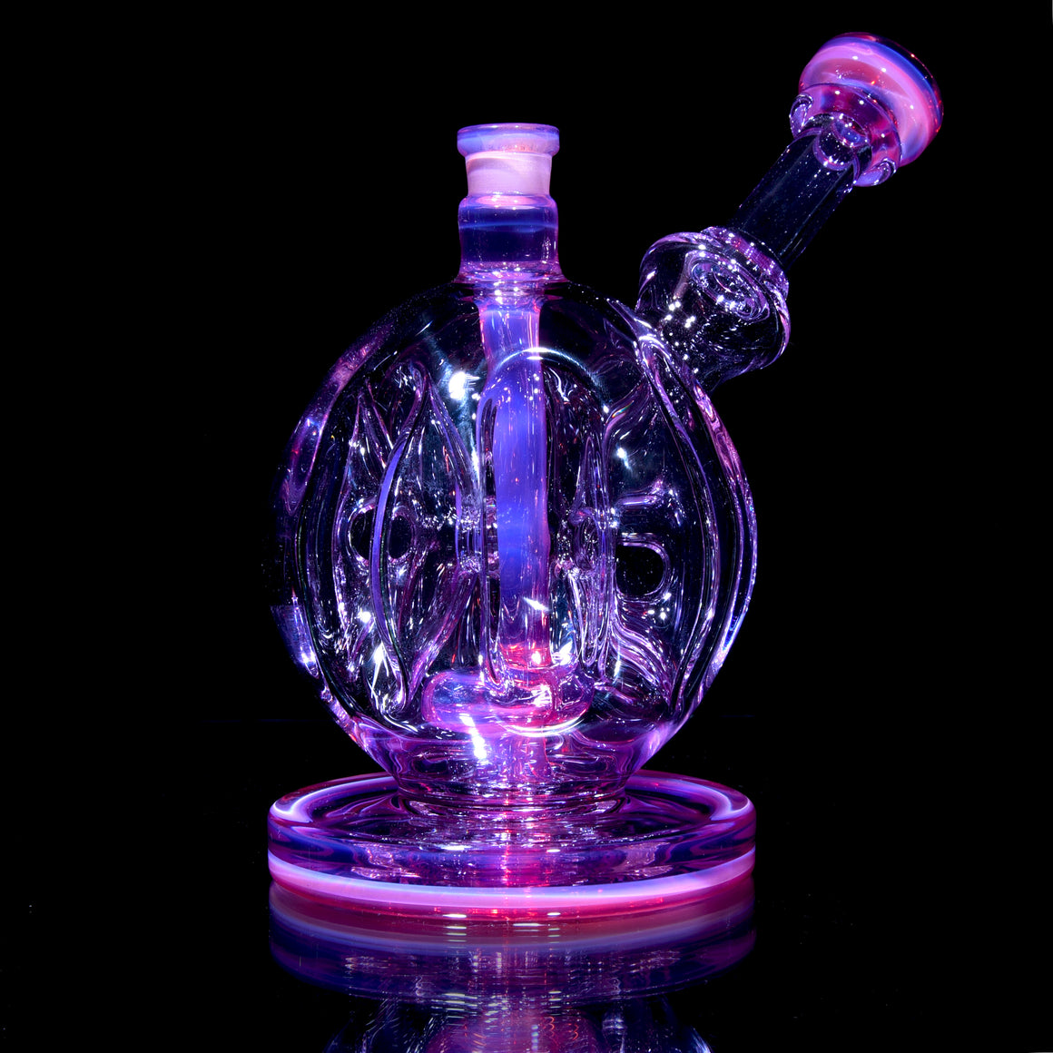 Full-color Swiss Sphere Bubbler Rig - Karmaline/Purple Sapphire - 14mm Female