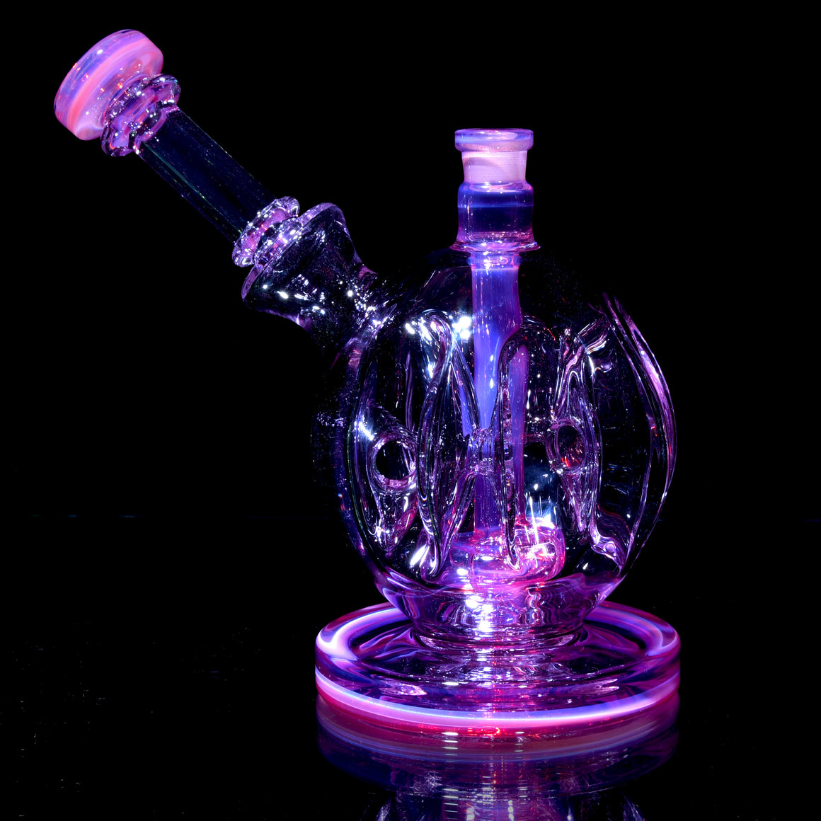 Full-color Swiss Sphere Bubbler Rig - Karmaline/Purple Sapphire - 14mm Female