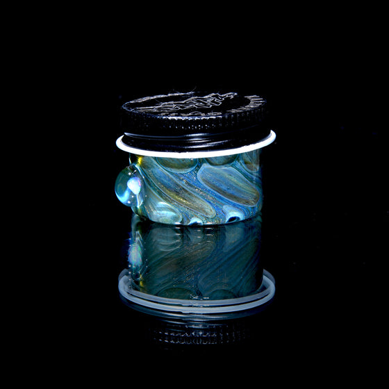 Lidded Airtight Baller Jar -  Honeycomb w/ Opal attachment