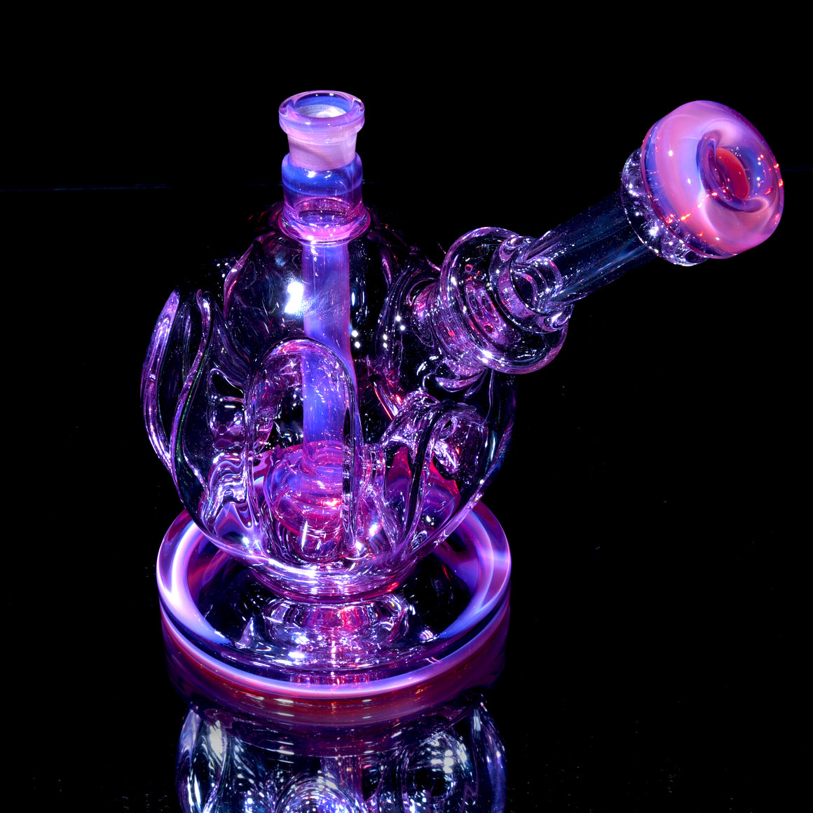 Full-color Swiss Sphere Bubbler Rig - Karmaline/Purple Sapphire - 14mm Female