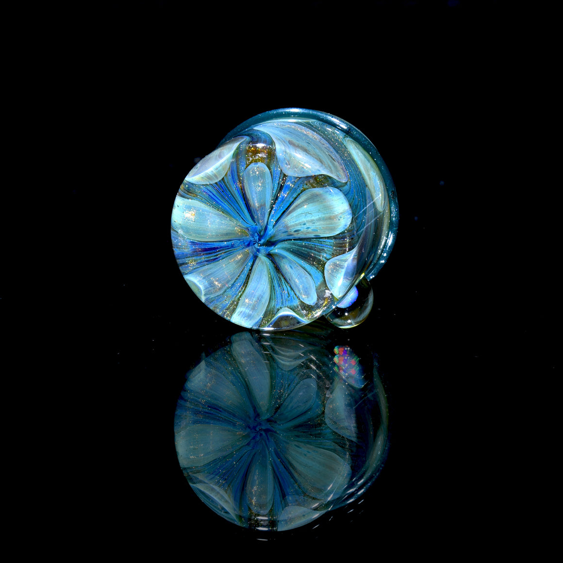 Lidded Airtight Baller Jar -  Honeycomb w/ Opal attachment