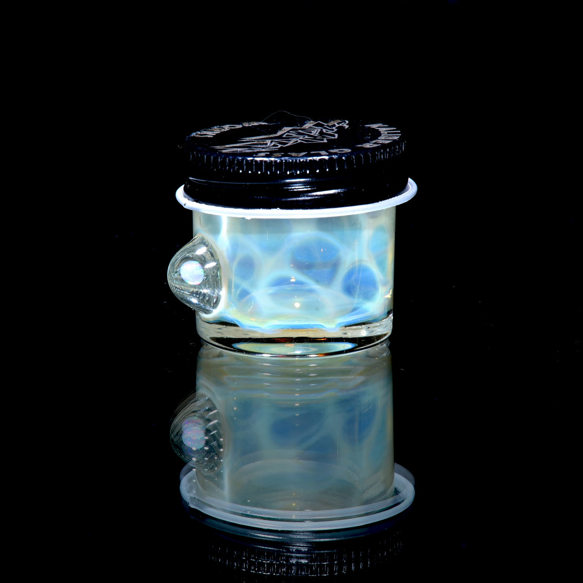 Lidded Airtight Baller Jar -  Honeycomb w/ Opal attachment