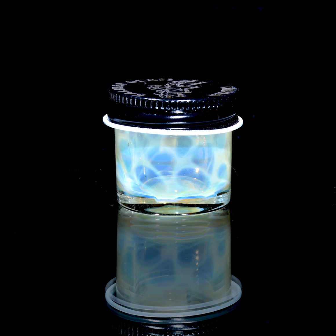 Lidded Airtight Baller Jar -  Honeycomb w/ Opal attachment