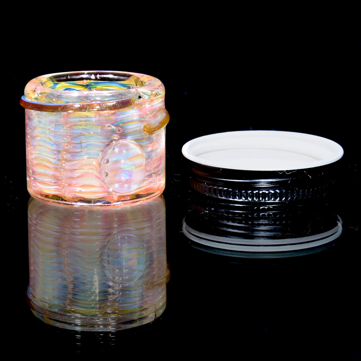 Lidded Airtight Baller Jar -  Wrap & Rake w/ Opal attachment