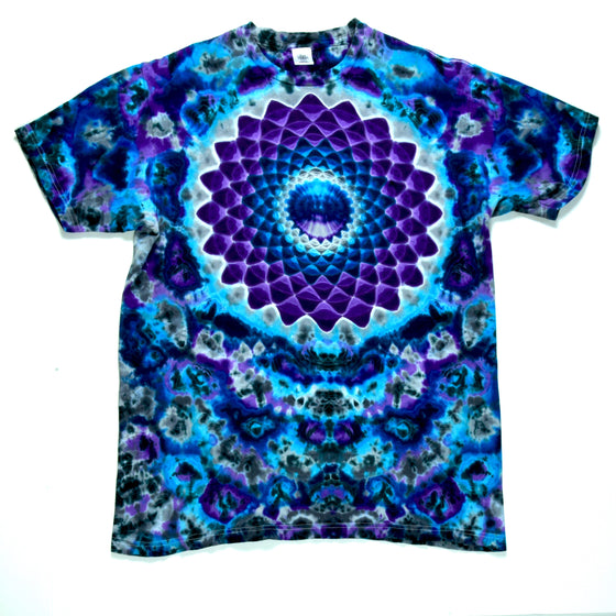 Medium - Short-sleeve Tie Dye T-Shirt - Purple Rain Mandala/Kenney Style Combo