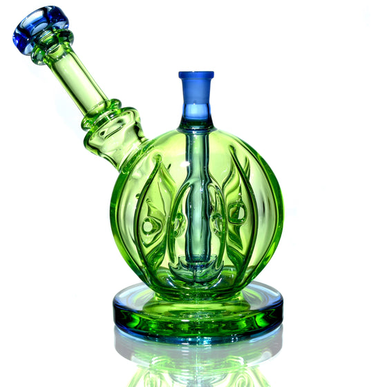 Full-color Swiss Sphere Bubbler Rig - Haterade/Blue Dream - 14mm Female
