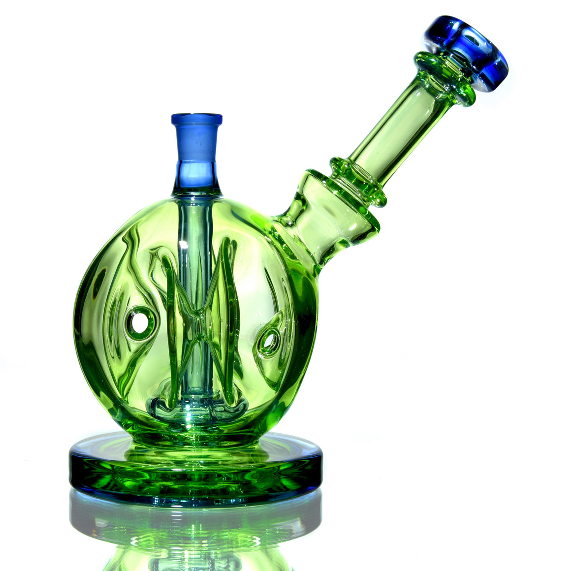 Full-color Swiss Sphere Bubbler Rig - Haterade/Blue Dream - 14mm Female