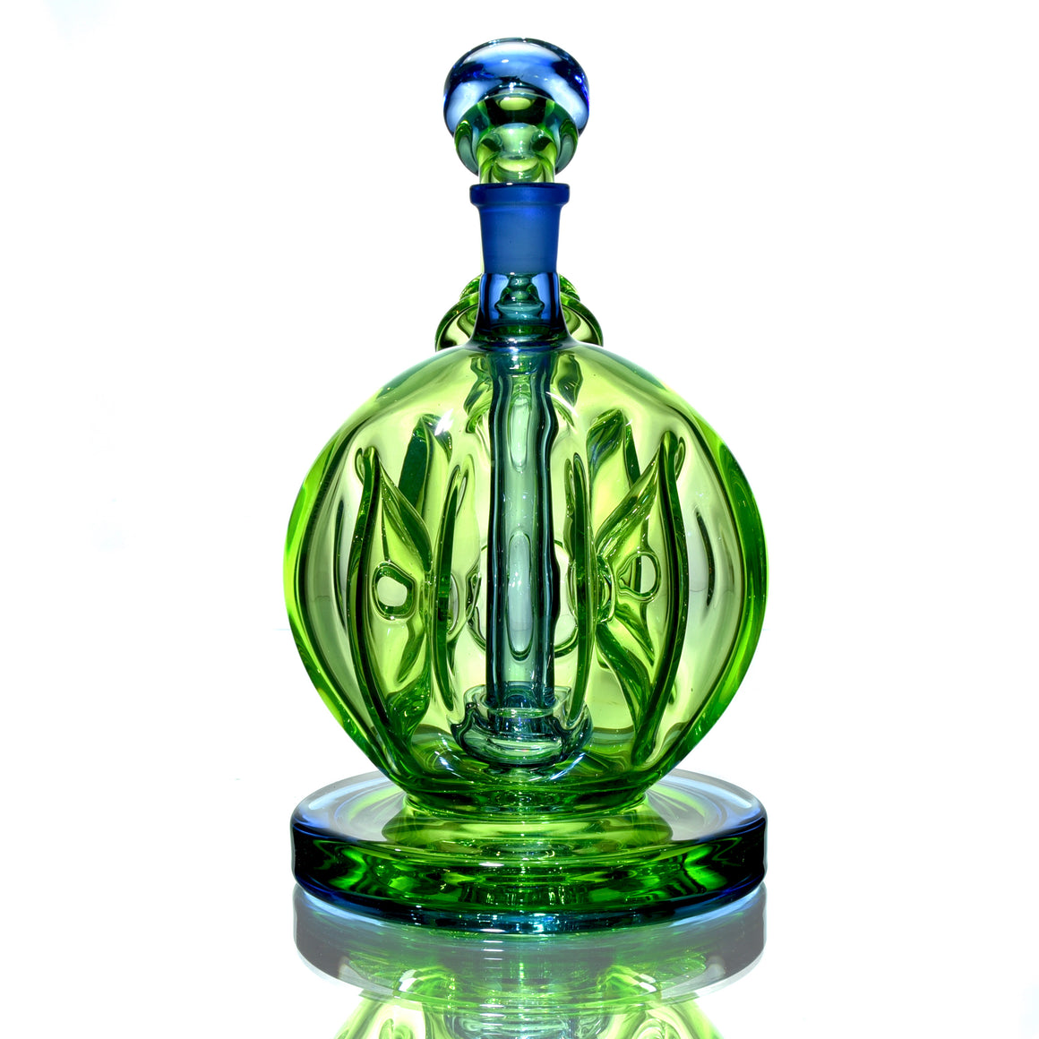 Full-color Swiss Sphere Bubbler Rig - Haterade/Blue Dream - 14mm Female