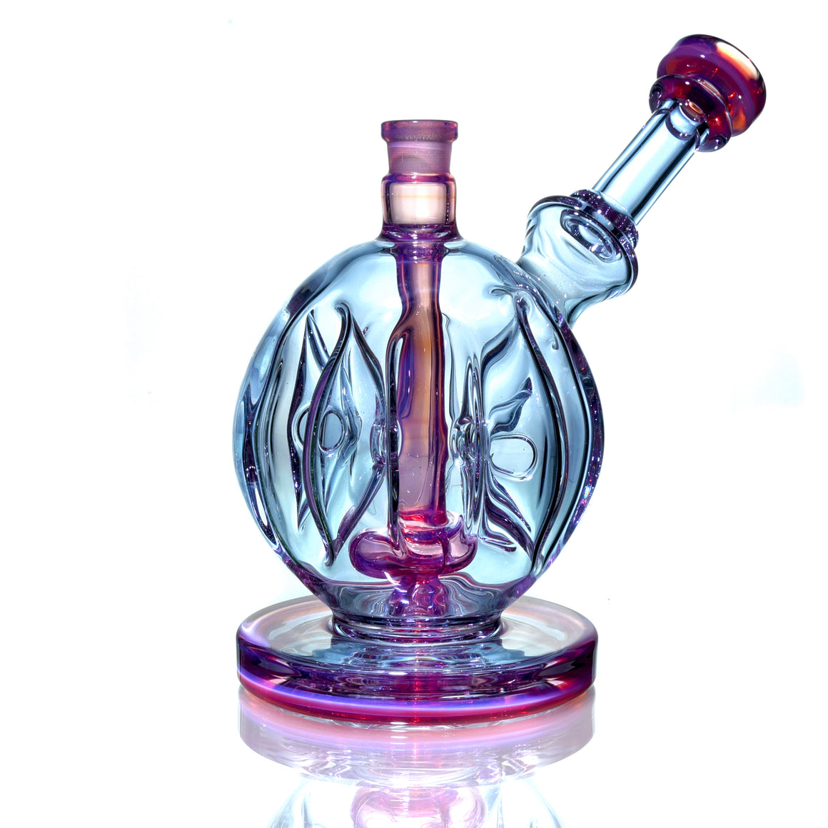 Full-color Swiss Sphere Bubbler Rig - Karmaline/Purple Sapphire - 14mm Female