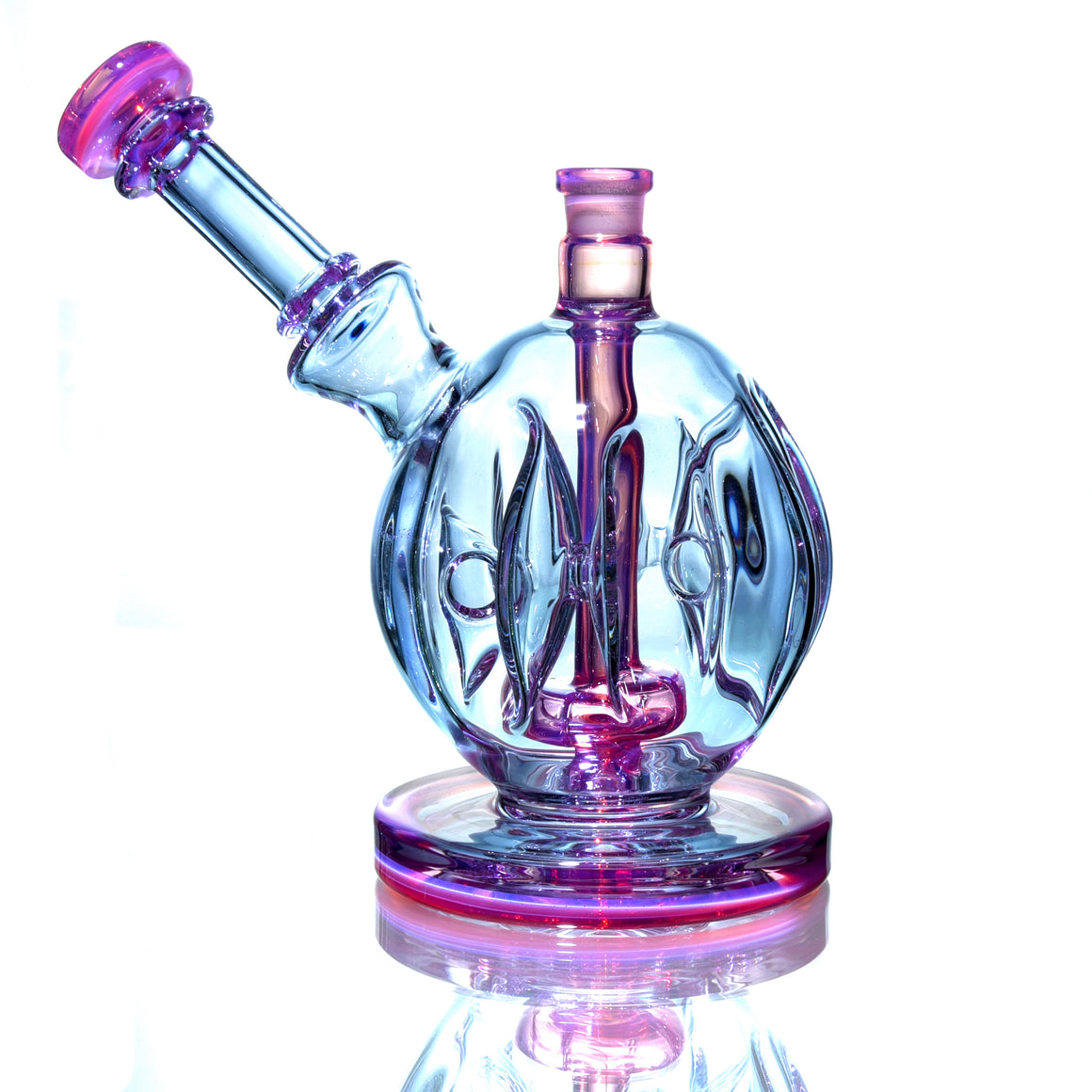 Full-color Swiss Sphere Bubbler Rig - Karmaline/Purple Sapphire - 14mm Female