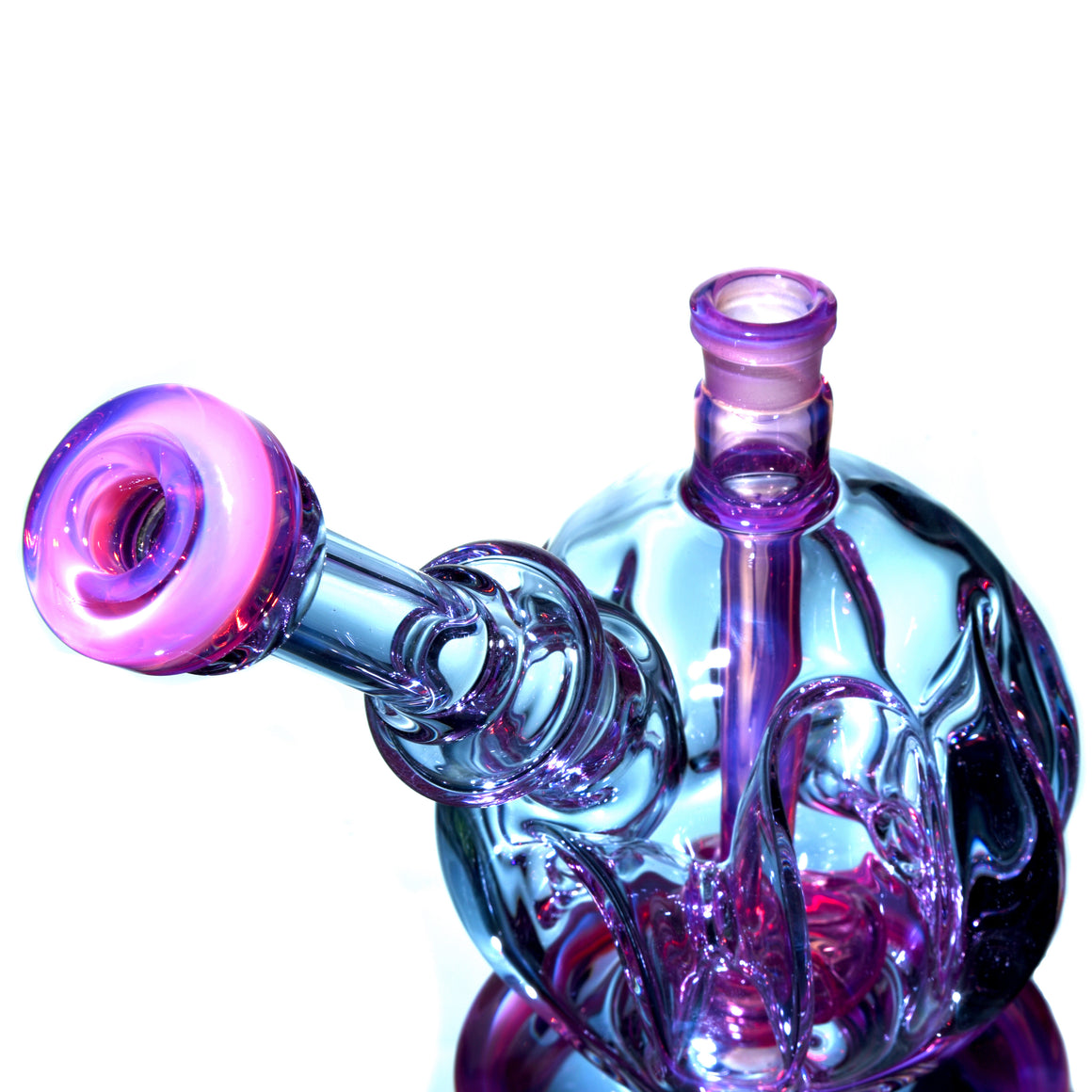 Full-color Swiss Sphere Bubbler Rig - Karmaline/Purple Sapphire - 14mm Female