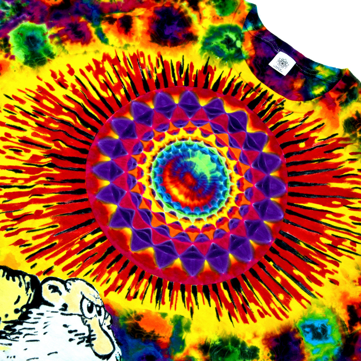XL - Collab "Mr. Natural" Mandala Combo Short-sleeve Tie Dye T-Shirt