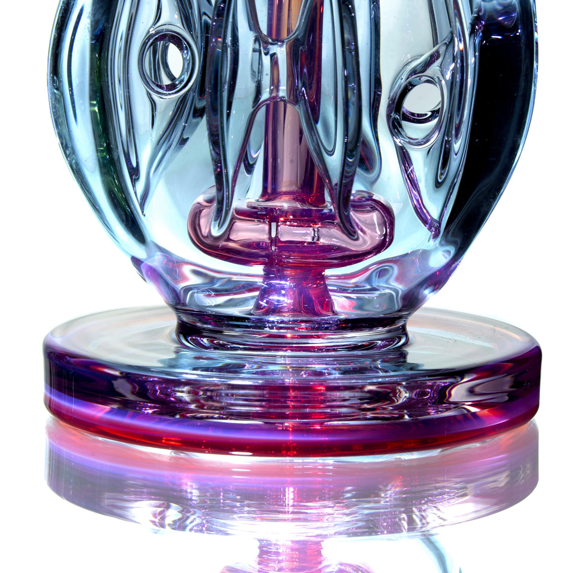 Full-color Swiss Sphere Bubbler Rig - Karmaline/Purple Sapphire - 14mm Female