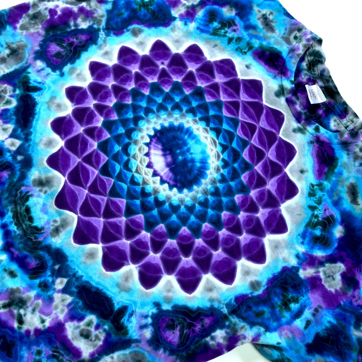 Medium - Short-sleeve Tie Dye T-Shirt - Purple Rain Mandala/Kenney Style Combo