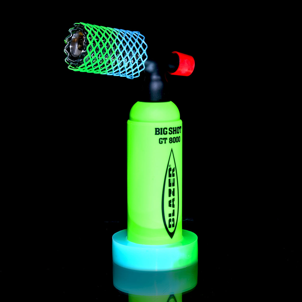 Limited Edition Big Shot GT8000 Butane Torch & Matching Mamba Guard/Base Set - UV Green/Blue