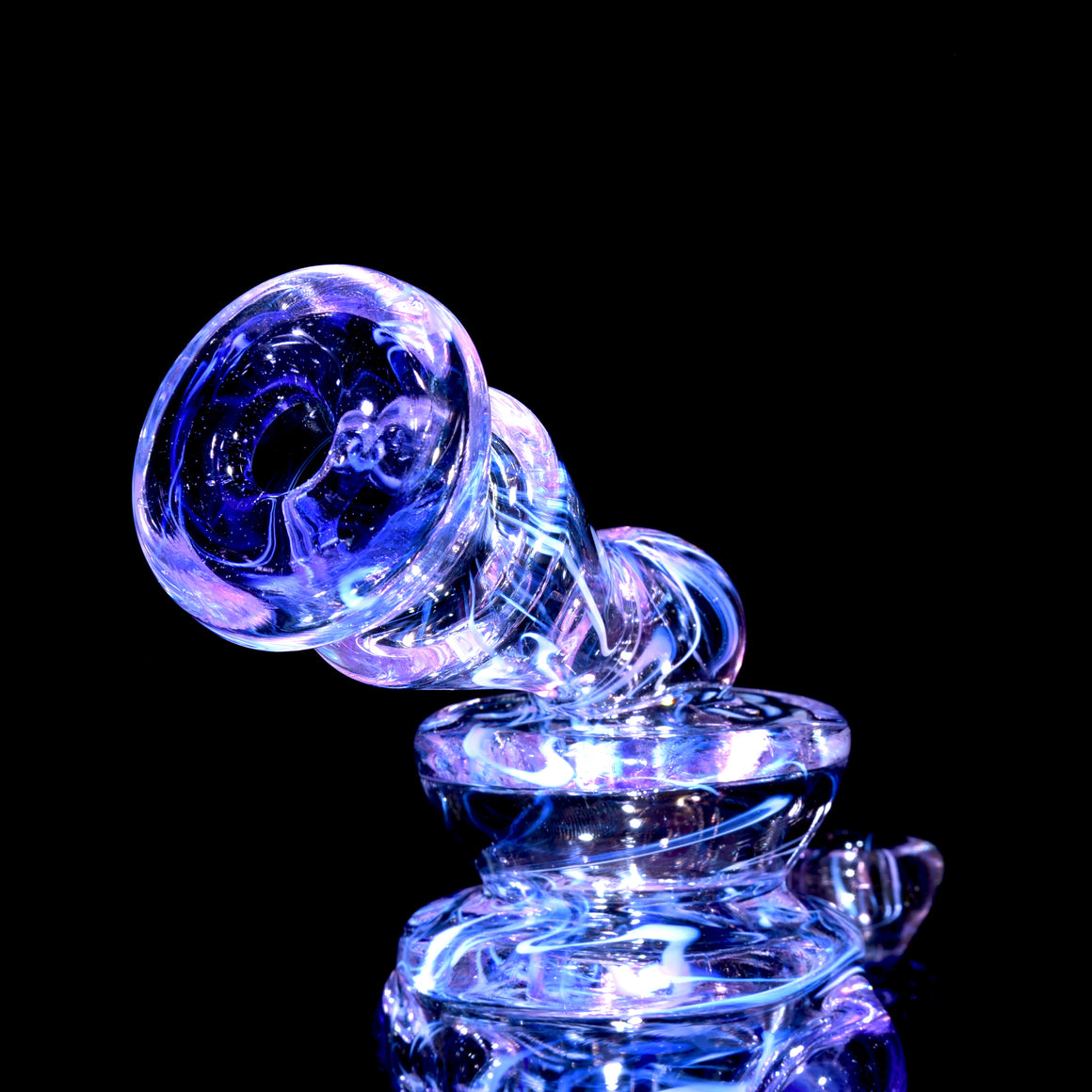 UV Reactive Fully-worked Full-size Double-uptake Rycycler - Electric Flamingo/Lotus White/Royal Jelly/Telemagenta/Pastel Potion/Ion Pattern Tech - 10mm Female