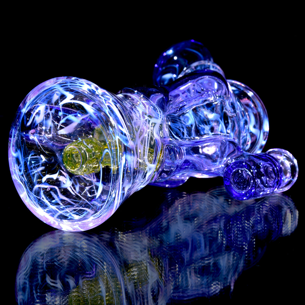UV Reactive Fully-worked Full-size Double-uptake Rycycler - Electric Flamingo/Lotus White/Royal Jelly/Telemagenta/Pastel Potion/Ion Pattern Tech - 10mm Female